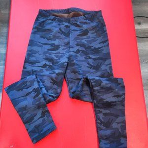 Just cozy winter insulated leggings blue black camo women's size XL
